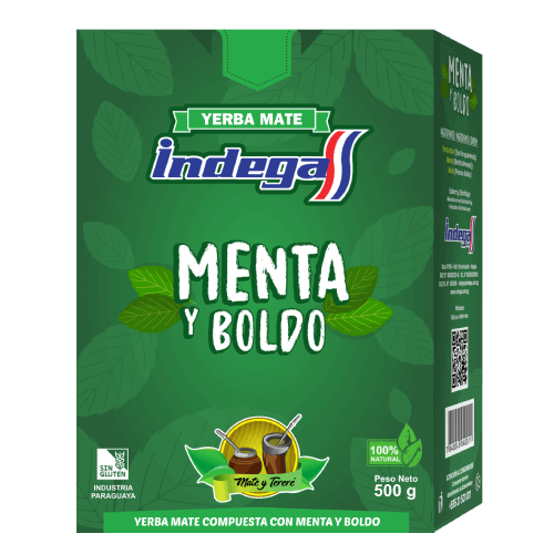YERBA INDEGA MENTA BOLDO CAJA 500g