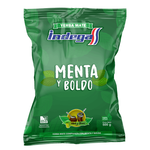 YERBA INDEGA MENTA BOLDO PLÁSTICA 500g